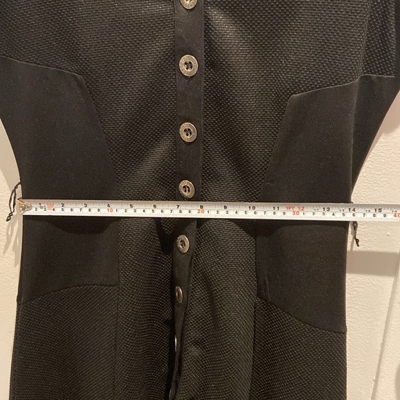 Little black buttoned dress Terra Nostra with belt size small - Picture 9 of 15